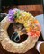 Straw Wreath with Paper or Artificial Flowers image 3